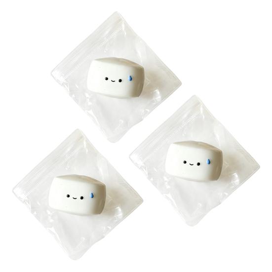 1/2/3Pcs Cartoon Expression Bun Squeeze Toy White Steamed Bun Sensory Pinch Fidget Toy Focus Work Study Stress Relief Hand Relaxation Toy