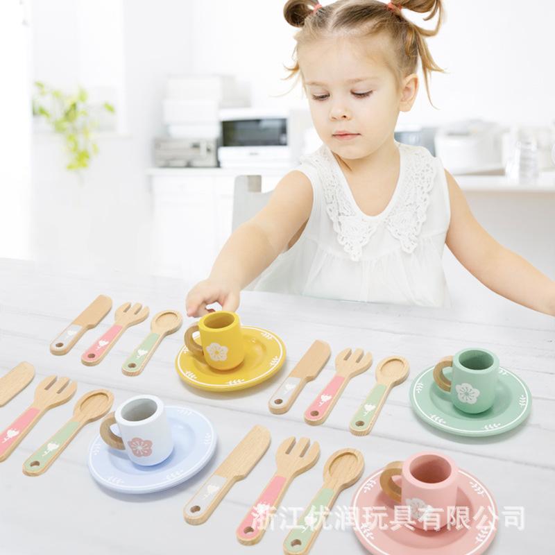 Simulation Play House Kitchen Tableware Set Young Children's Educational Small Chef Simulation Kitchenware Cooking Wooden Toys