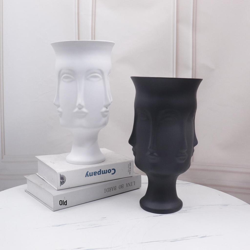 Nordic Style Creative Resin Face Vase for Home Decor 