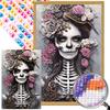 5D DIY Full Round Drill Partial AB Diamond Painting Skeleton Girl Decor 45x65cm