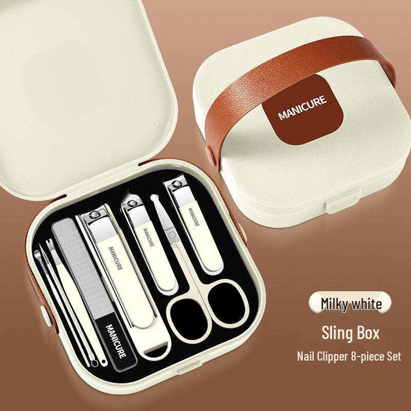 Edelstahl Nagelknipser Set: Tragbare Mani-Pedi-Werkzeuge mit Ohrenlöffel, Pediküremesser, Schrägknipser und Nagelhautschere.