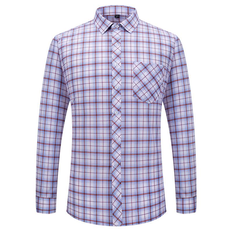 2027 New Men's Plaid Shirts Long Sleeve Cotton Checked Shirt Formal Fashion Thin Soft Classic Basic Casual Male Clothing 6XL 5XL