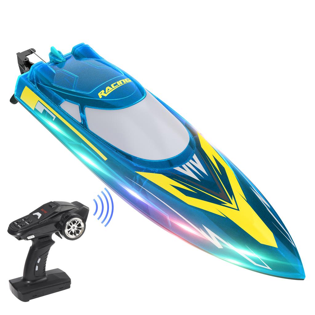 2.4GHz Remote Control Boat 30KM/H High Speed Remote-controlled Speedboat Water Cooling Protection Lo