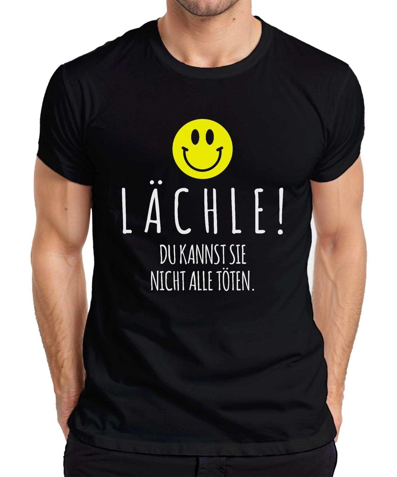 Lächle du kannst sie nicht alle töten schwarzer Humor Smiley Herren T-Shirt L