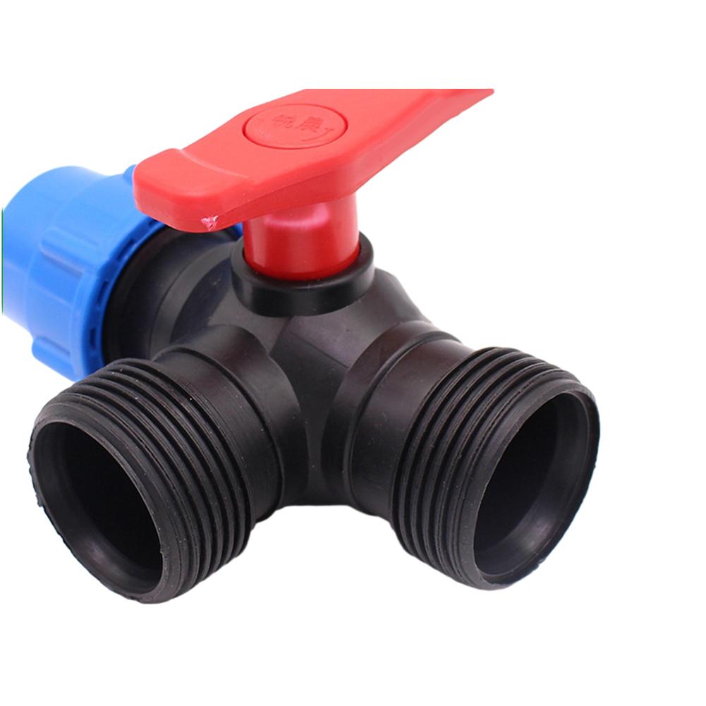 20/25/32/40/50mm PE 3-Way Ball Valve Tube Tap Water Splitter Plastic Quick Valve Connector Irrigation Water Pipe Fittings