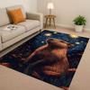 Kawaii Capybara Kunst Cartoon Wohnzimmer Rutschfester Teppich Weicher Teppich für Schlafzimmer Spielzimmer Sofa, Leicht zu Reinigen Heimdeko Fußmatte
