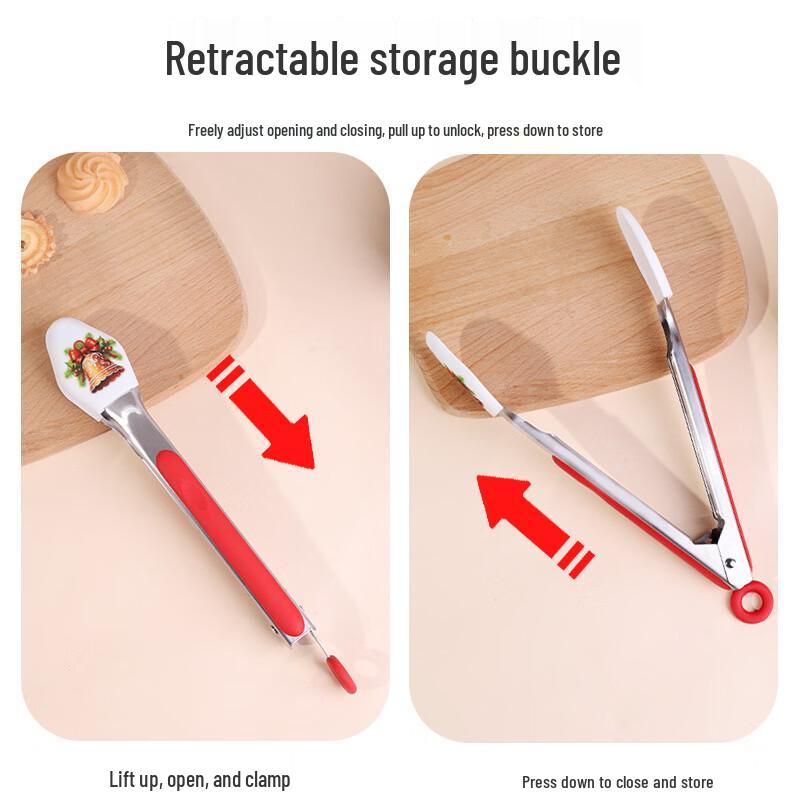 Christmas Red Stainless Steel Food Clips