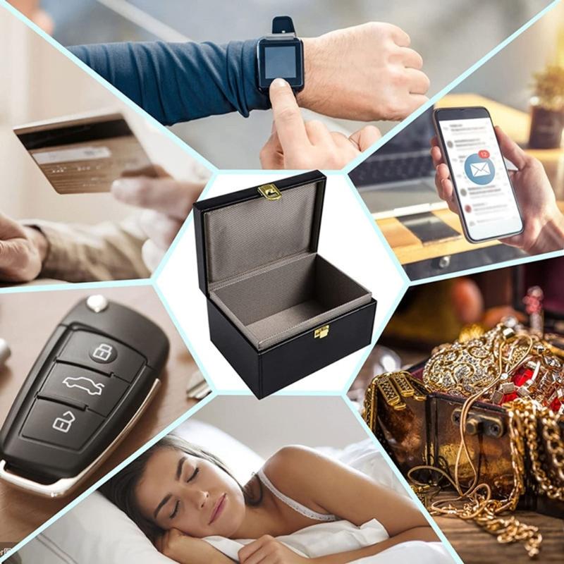 Car Key Signal Blocker Bag Box Set Keys Pouch Stylish Shielding Bag RFID Anti-Theft for Phone and Keys