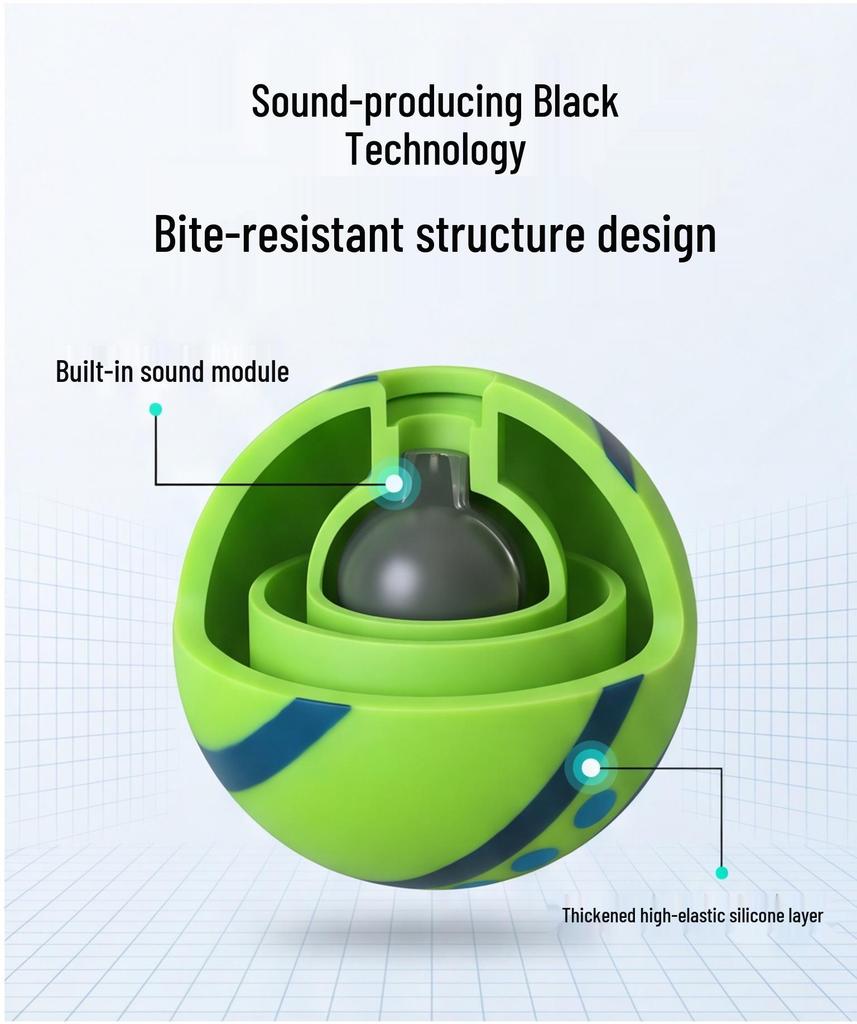 Rolling Sound Ball: Bite-Resistant Self-Entertainment Toy with Silly Smile for Teething Dogs