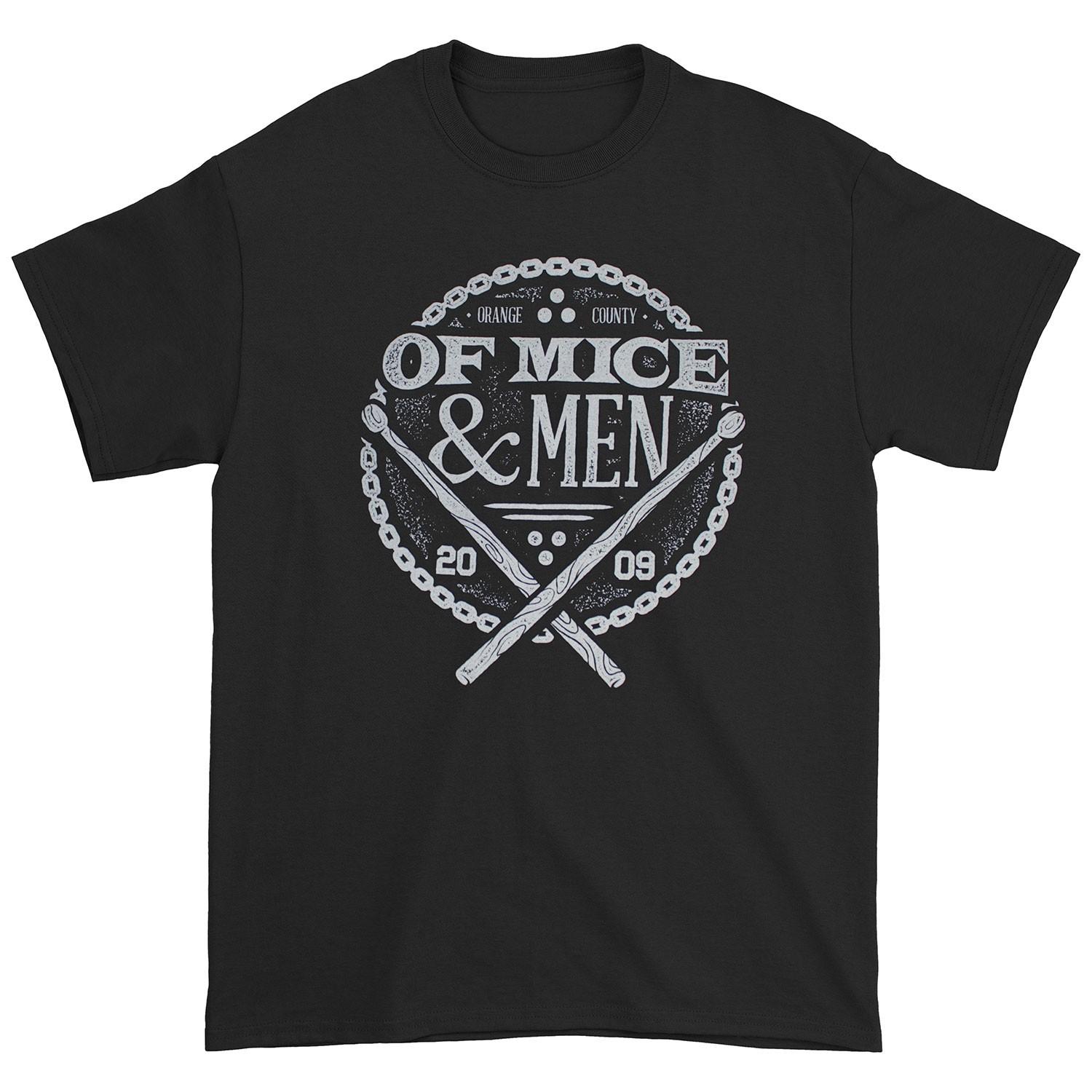 Men s Of Mice & Men Orange County 2009 Logo T-shirt X-Large Black M