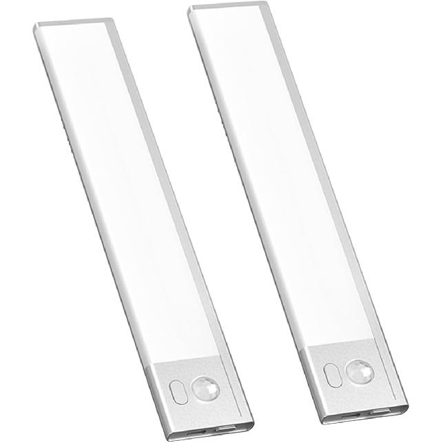 2 Pack Under Cabinet Lighting, 3 Colors & Dimmable Motion Sensor Light Indoor, 900mAh Rechargeable Under Cabinet Lighting Magnetic for Kitchen,