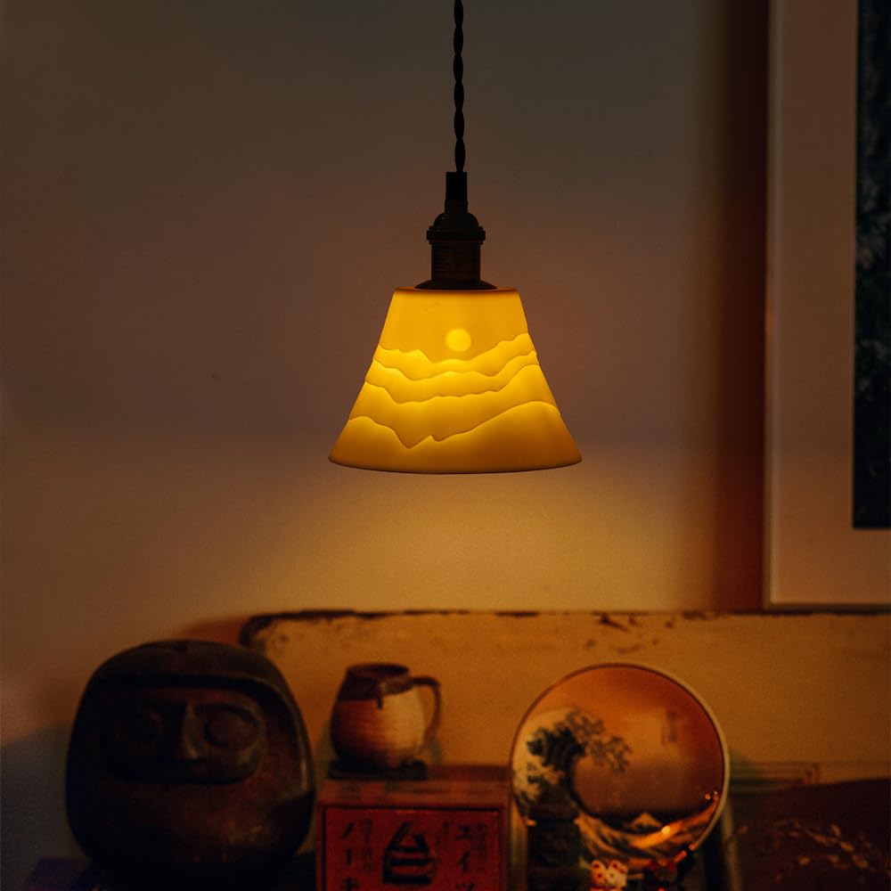 Cerdeco Retro and Compact Ceramic Pendant Light Hanging Lighting with a Retro and a Touch of Showa Era Charm Interior Ceiling Cafe E17 Hook Ceiling