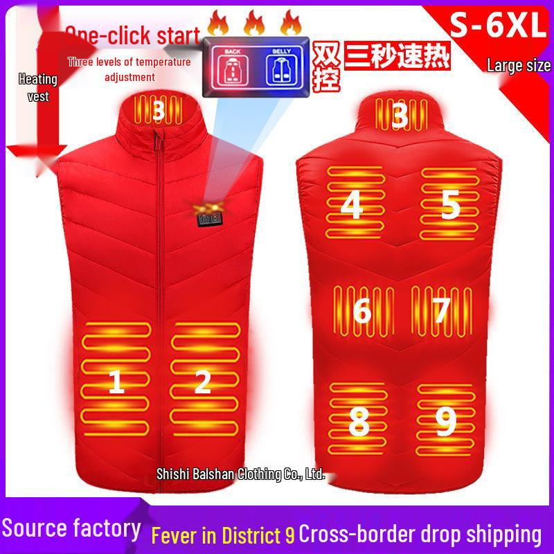 Unisex Winter Smart Heating Vest - Constant Temperature Electric Heated Cotton Jacket