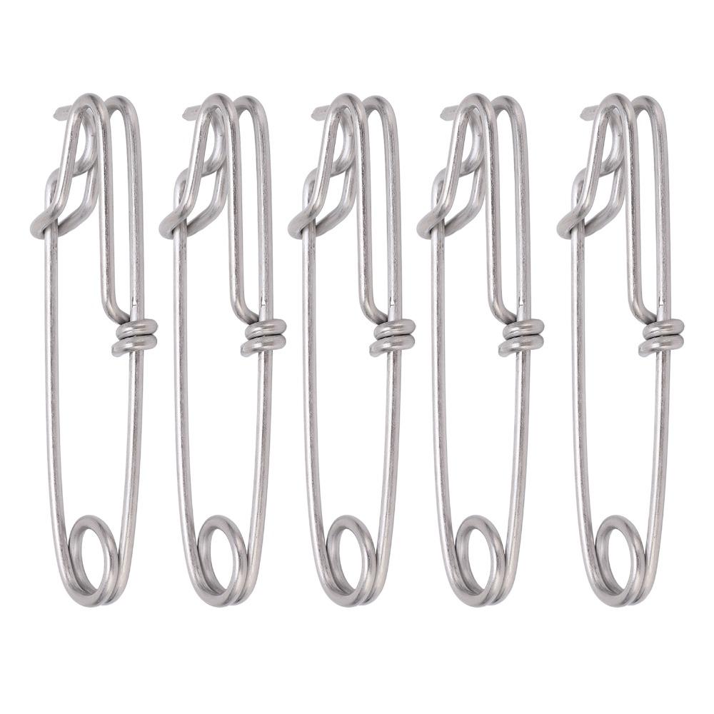 5PCS 5 Sizes Long Line Clips Easy On/Off Fishing Connectors Durable Closed Eye Pin  Tuna Fishing