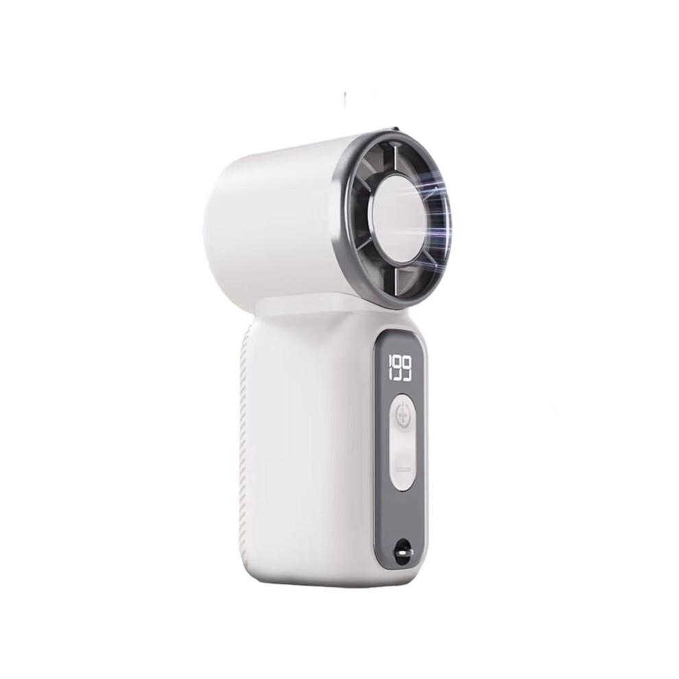 Handheld Fan Rechargeable Powerful Quiet Fan with Digital Display Portable Cooling Fan for Home Outdoor Travel White