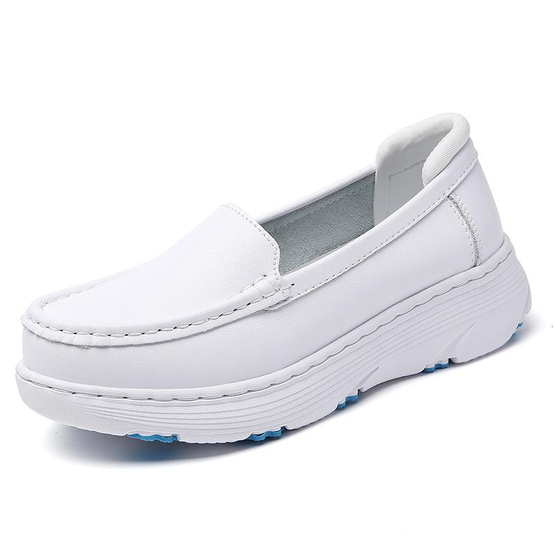 Nurse shoes women s spring summer hollow leather thick sole soft sole breathable work special medical shoes spot 34