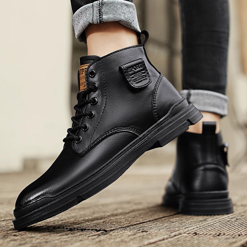 Men's Shoes Handmade Men Boots Genuine Leather Male Booties Outdoor Vintage Boots Ankle Work Boots Men Fashion Motorcycle Boots
