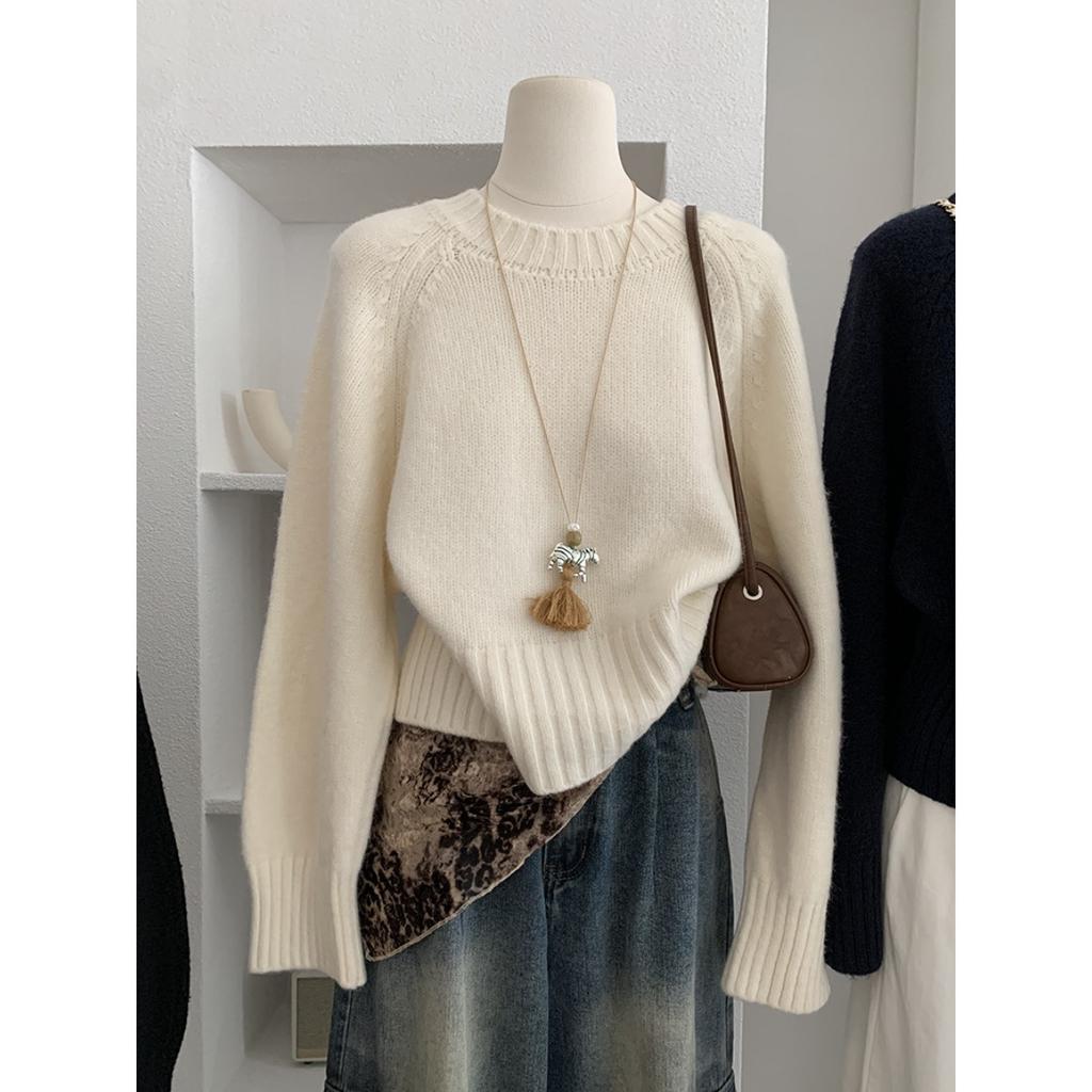 Ladies, Raglan Sleeves, Knitwear, Front Shoulder, Sweater, Long Sleeved, Warm Top