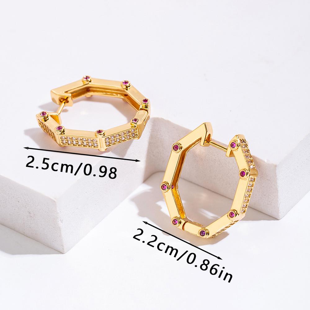 

Luxury Eight-sided Full Pavé Zircon Big Earrings for Women Perfect for Nobleman Evening Party and Festival Gift