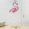 Vogelskulptur, Flamingo, Kunstharz, Statue, Figur, Gartenfigur mit Metallständer für drinnen und draußen