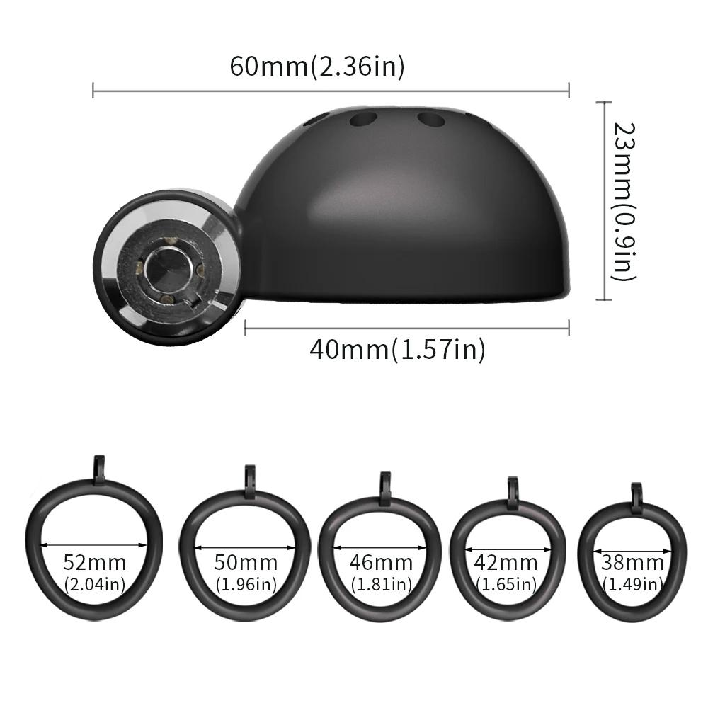 ABS Chastity Cage with 5 Rings Cock Cage Adult Sex Toy Penis Bondage Urethral Lock with Plug Male Cuckold Fetish Erotic BDSM Toy