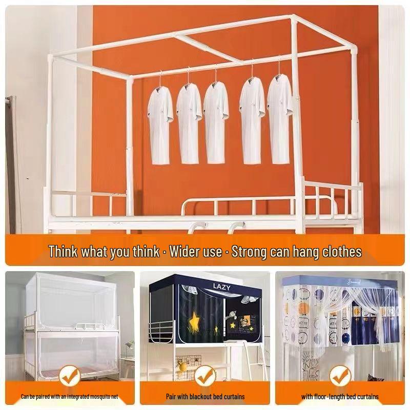 Retractable Bunk Bed Mosquito Net Frame for Student Dormitory