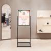 Single Black 22x28 Inch Poster Display Stand, Floor Standing Advertising Holder, Store Retractable Steel Frame with Carry Case
