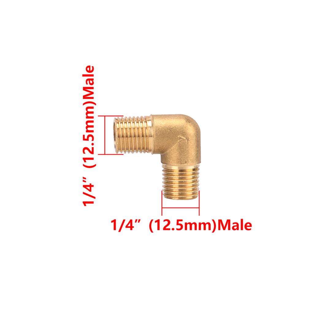 90-Grad-Messing-Winkelstück 1/8" 1/4" 3/8" 1/2" 3/4" BSP-Außengewinde Kraftstoffadapter Wasserleitung Erdgasrohrverschraubungen 1 Stück