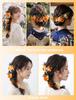 [FLORAL DATE] Hair Ornament Set for Coming-of-Age Ceremony, Furisode, Graduation Ceremony, Hakama, Preserved Flowers, Dried Flowers, Orange & Yellow,