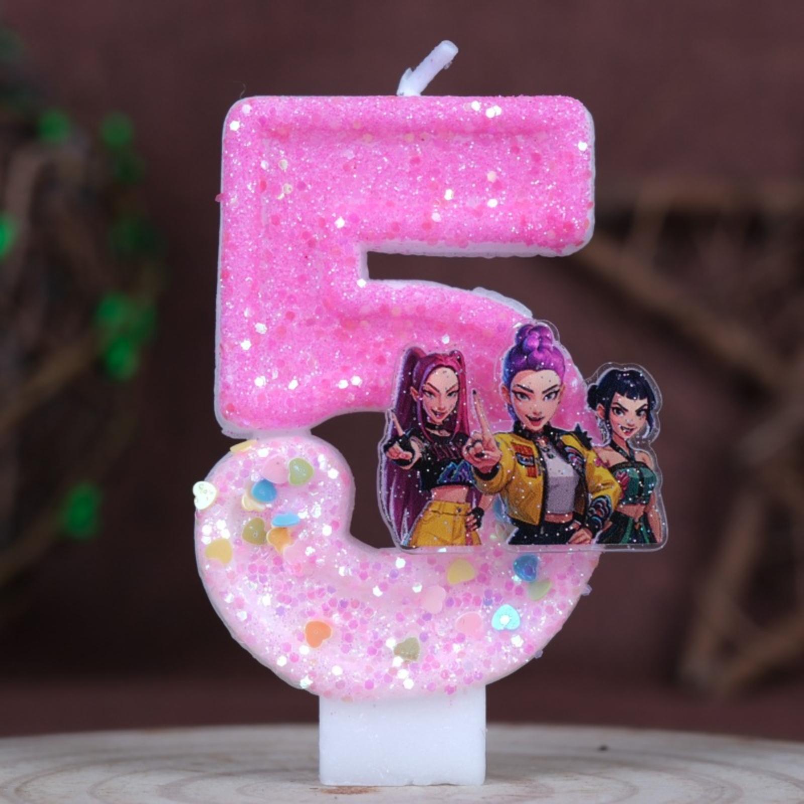 

Birthday Candle Handmade Digital Candle Cake Party Cartoon 0-9 One Size