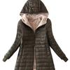 Winter Spring Warm Fleece Lined Hooded Coat Women Long Jacket Plus Size Soft Outerwear Fashion