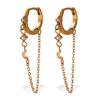 Elegant 18K Gold-Plated Zircon Ear Clips: European-American Style Stainless Steel Earrings