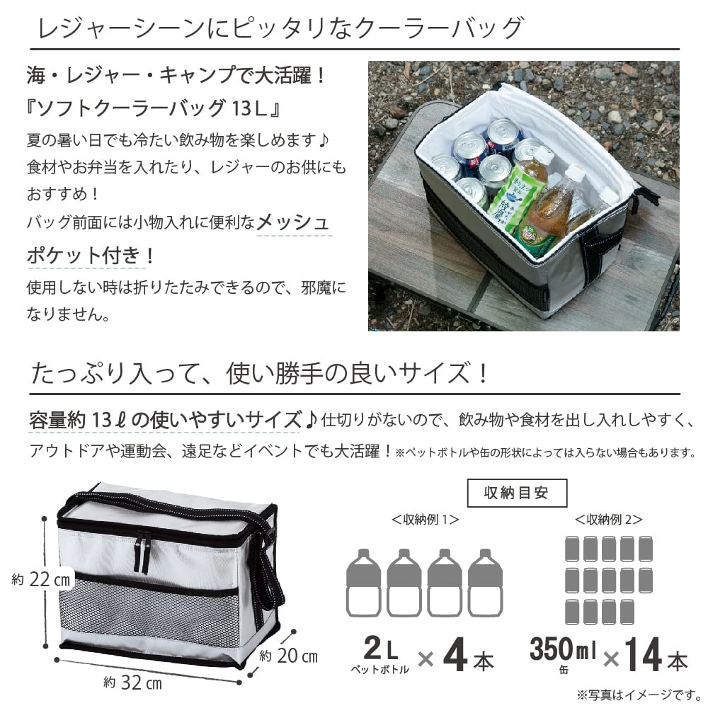 Takeda Corporation Bag for Leisure and Outdoor Soft Cooler (Takeda Corporation) [Aluminum Use] Bag, 13L, CB05-13AL(SV)