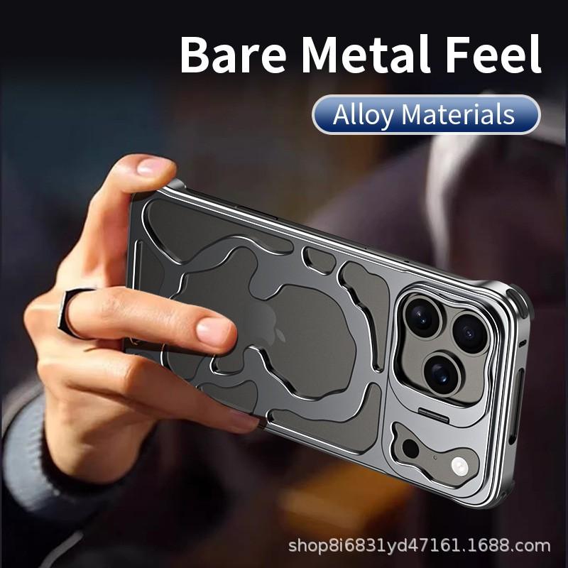 Metal Hollow MagSafe Phone Case IPhone 17 Pro Max Anti-fingerprint Shockproof Cover