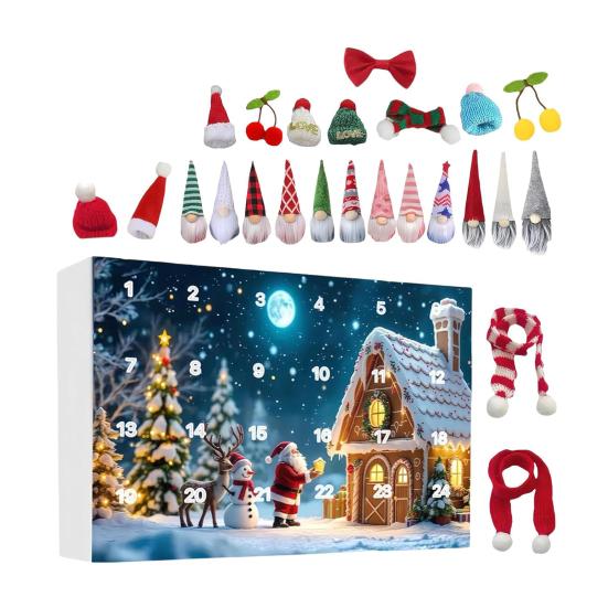 Christmas Gnomes Advent Calendar 2025 24-Day Calendar Countdown Winter Scene Holiday Decor Collectible Figures Gnomes Set for Family