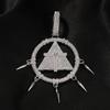 Hip Hop New Game King Millennium Wisdom Wheel Pendant Necklace Copper Inlaid Zircon Geometric Retro Necklace Accessories