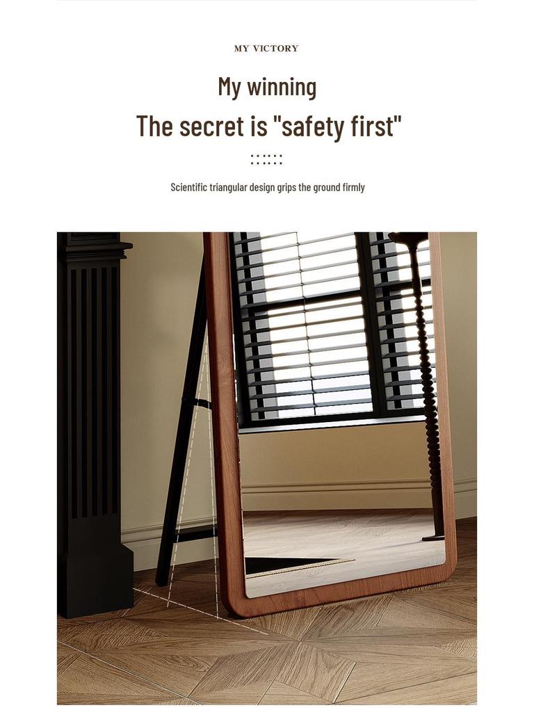 Chinese Style Full-Length Dressing Mirror: Large, Wall-Mountable Floor Mirror for Living Room, Bedroom, or Clothing Store Fitting Room.