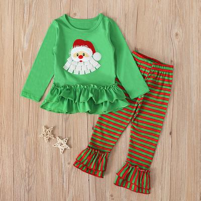 Girls Christmas Santa Clothing Set Baby Boys Infant Tops Pants Flares Outfits