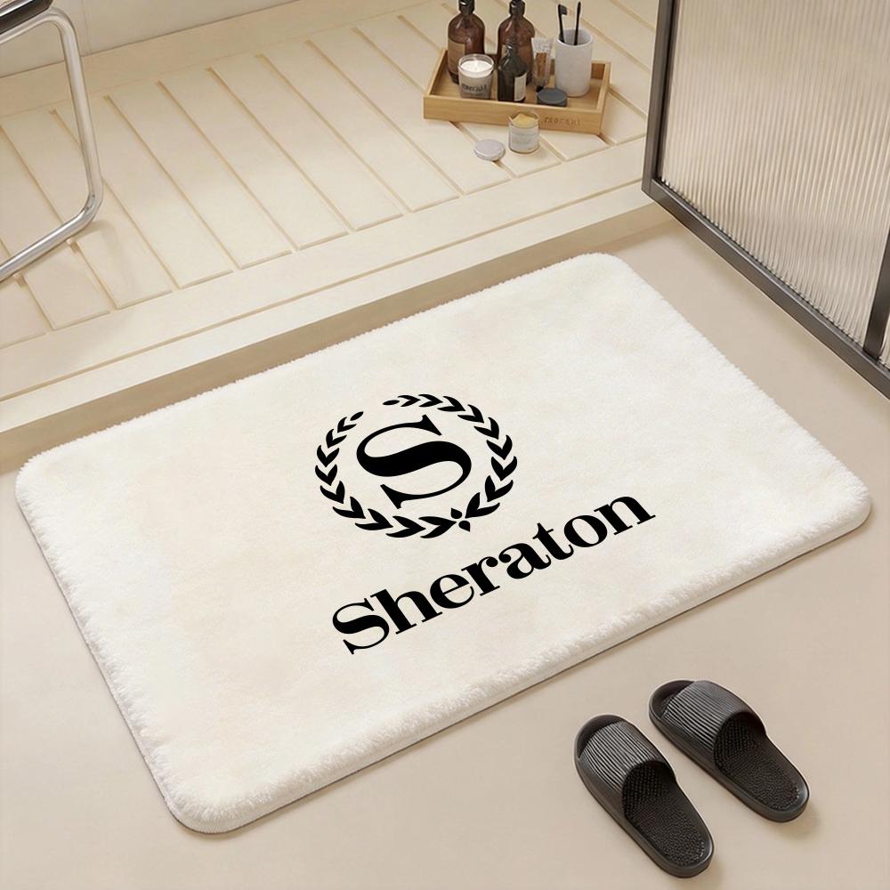 Hotel H Sheraton Hotel Floor Mat Eco  Flannel Doormat Non Slip Odorless Indoor Floor Rug Soft Short Plush Home Mat