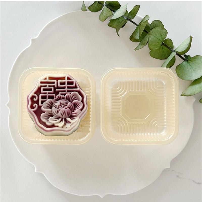 MidAutumn Festival Moon Cake Maker 3D Flower Pattern Moon Cake Molds Cookie Stamp Hand Press Cookie Dessert Cutter