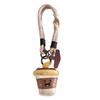 Trendy Ins Creative Coffee Cup Emoji Leather - Short Phone Lanyard/Bag Charm/Keychain For Women Universal Anti-Theft/Anti-Snatch