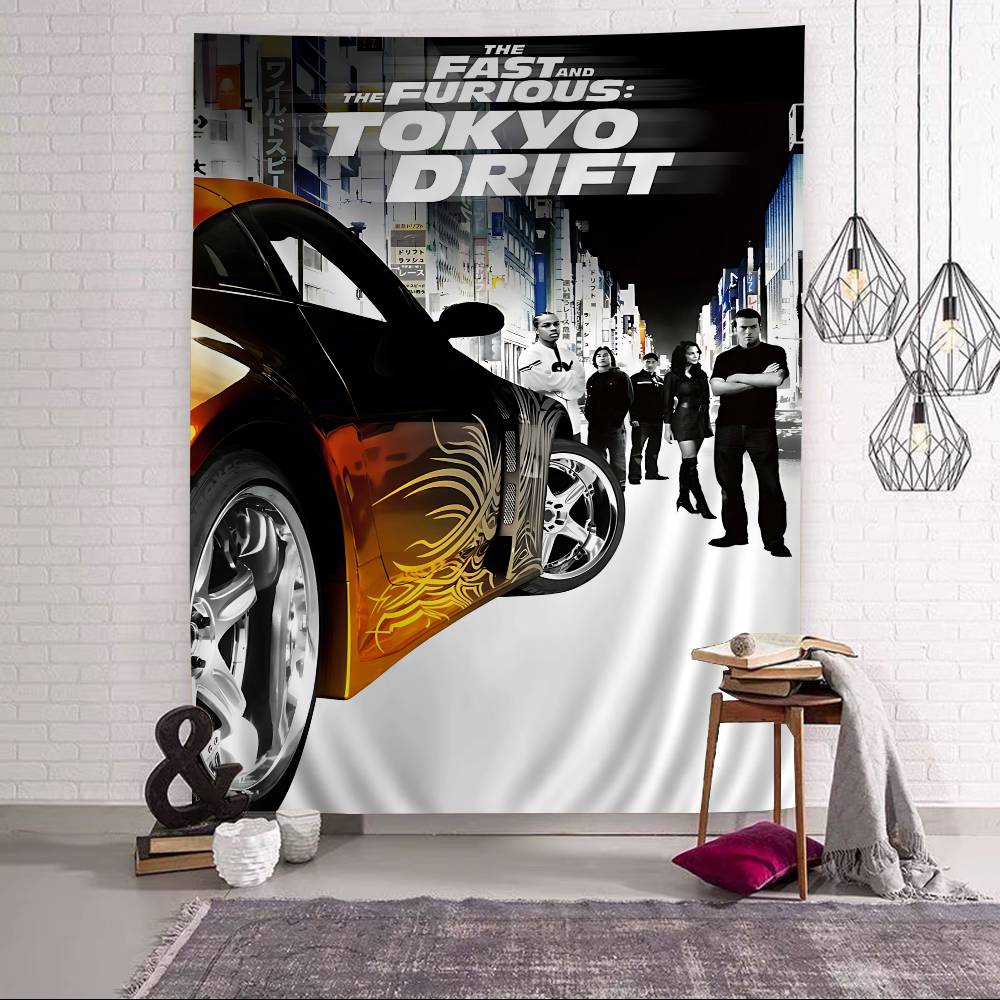 Classic Vintage Fast and Furious Cartoon Tapestry for Living Room Home Dorm Decor INS Home Decor