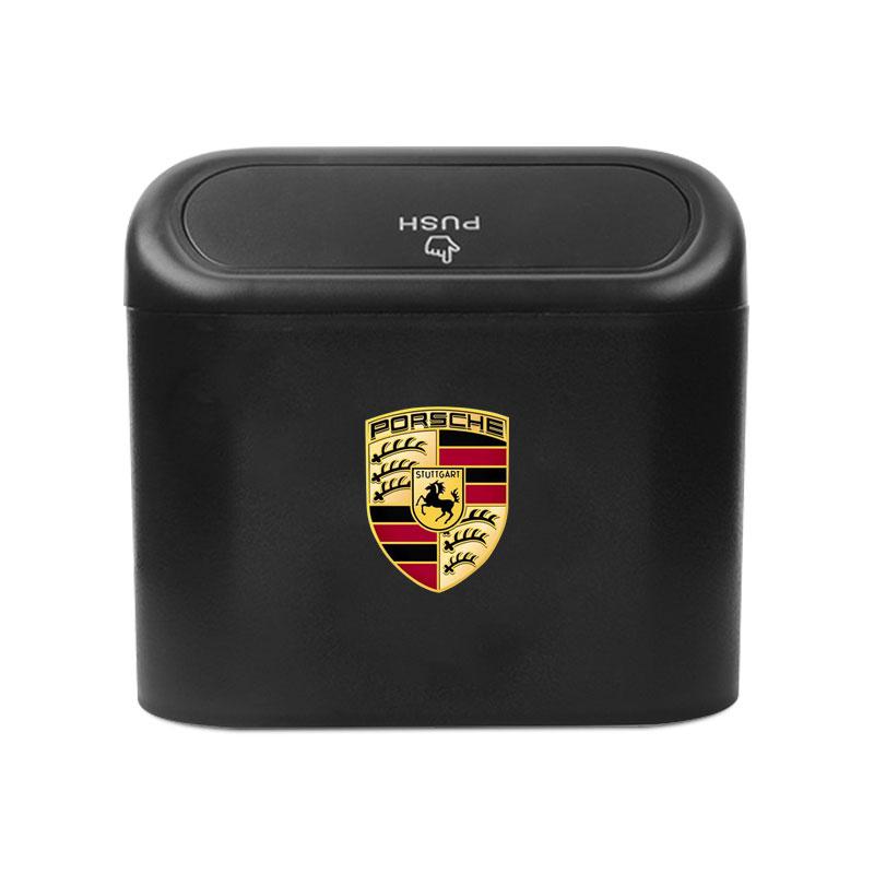 Car Vehicle Case Storage Box Black ABS Square Pressing Trash Can For Porsche Cayenne Macan 911 Gt3 918 928 944 968 Boxster Panamera