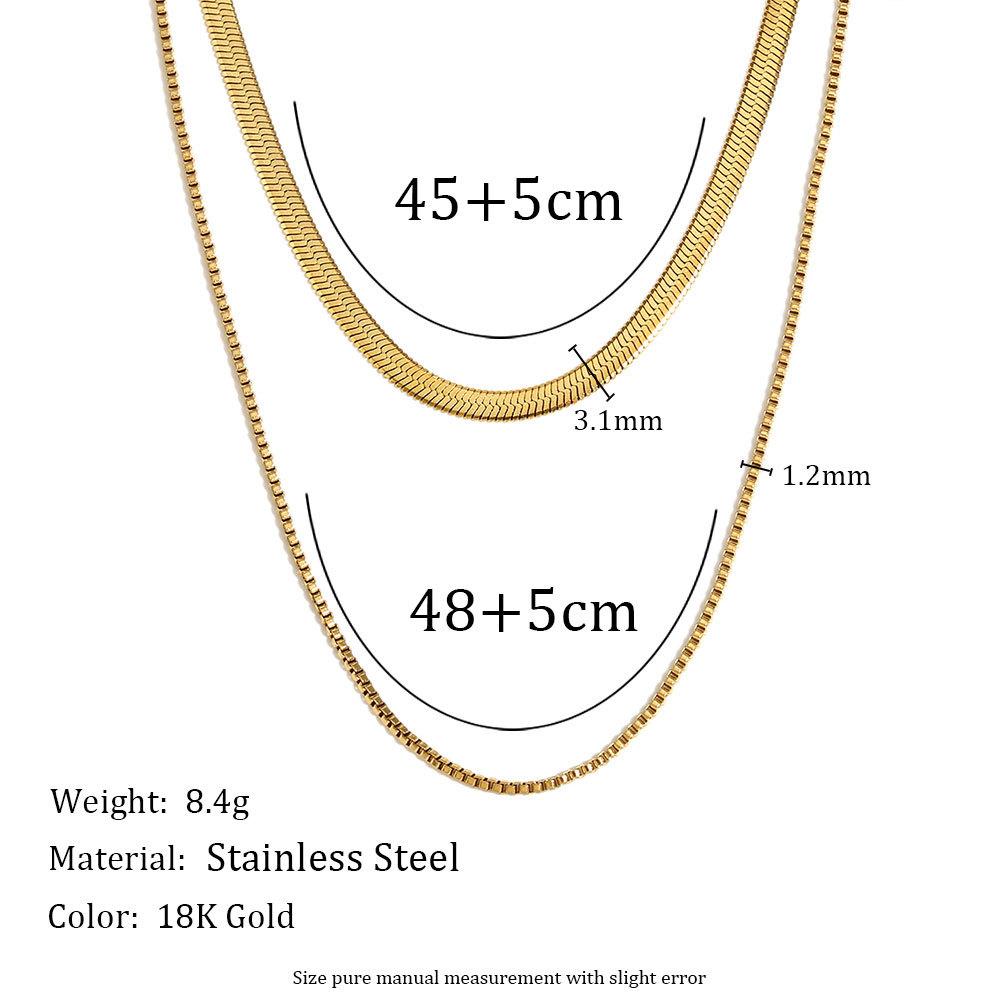 

MamacitaSlay 316L Stainless Steel Double Layer Necklace 18K Gold Plated Neck Jewelry Women s Elegant Necklace High Quality Gifts 50cm
