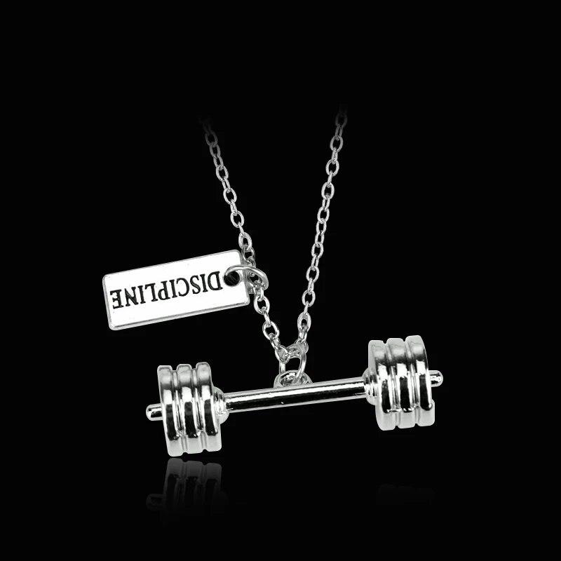 Fitness Gym Hantel Halskette Anhänger Schmuck für Bodybuilder Männer Frauen Sport Geschenk