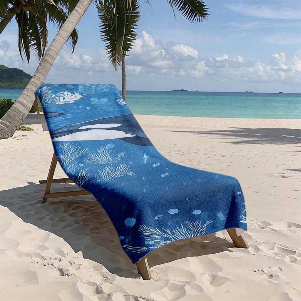 1 Stück Orca Wal Ozean Strandtuch, Saugfähig Unisex, Schwimmen Surfen Poolparty Essential, Außen-/Badezimmergebrauch, Perfekter Urlaub