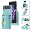 Suitable for Samsung Z Flip4 Mobile Phone Leather Case Z Flip3 Love Zipper Wallet Insert Card Oblique Span Protective Case