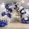 121Pcs White and Gold Balloons Garland Arch Kit with Starburst Foil Balloons for Wedding Anniversary Birthday Party Decorations