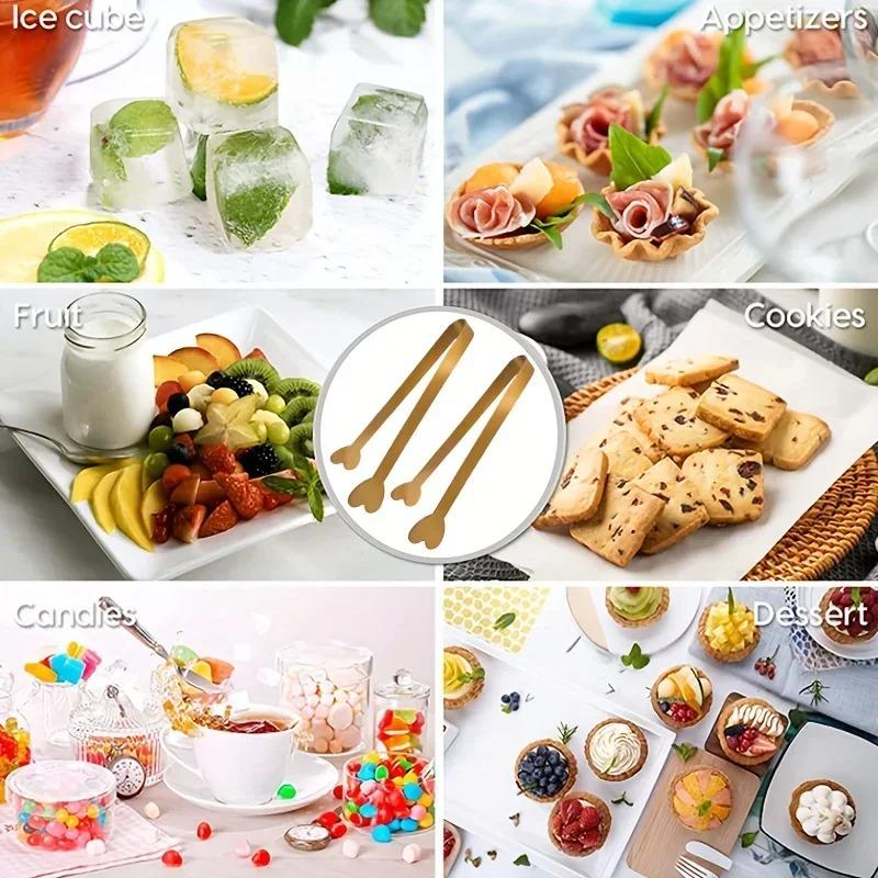 1/5pcs Stainless Steel Ice Tongs Coffee Sugar Cube Small Clip Home Cafe Ice Cube Snack Clip Wedding Birthday Party Kitchen Tool