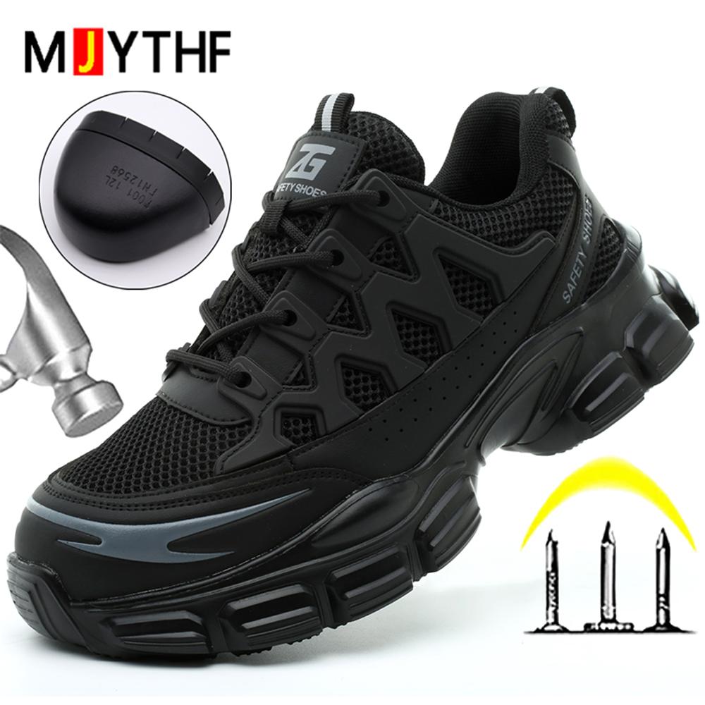 New Quality Work Safety Shoes Men Breathable Lightweight Work Sneakers Steel Toe Shoes Puncture-Proof Security Work Shoes Men